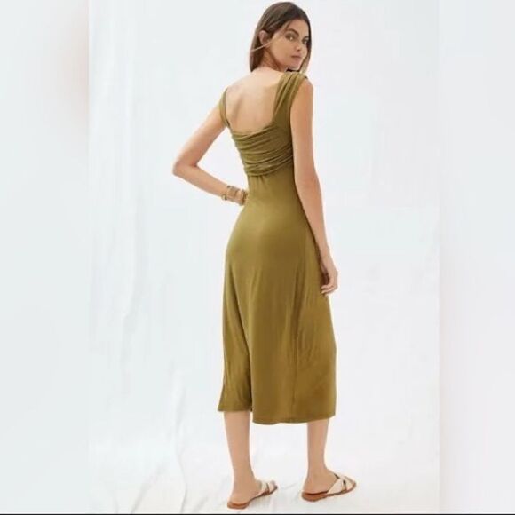 Anthropologie - Tie-Front Midi Dress - Picture 2 of 5